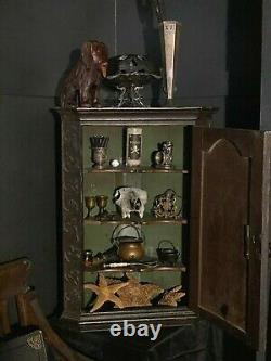 Rare Antique Carved Gypsy Folk Art Corner Cabinet of Curiosities 19th Century