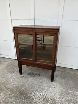 Rare Antique Library Bureau Sole Makers Oak Sliding Door Bookcase Unit