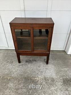 Rare Antique Library Bureau Sole Makers Oak Sliding Door Bookcase Unit