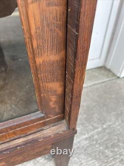 Rare Antique Library Bureau Sole Makers Oak Sliding Door Bookcase Unit