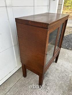 Rare Antique Library Bureau Sole Makers Oak Sliding Door Bookcase Unit