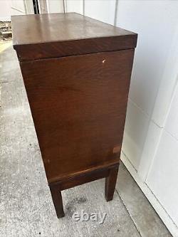 Rare Antique Library Bureau Sole Makers Oak Sliding Door Bookcase Unit