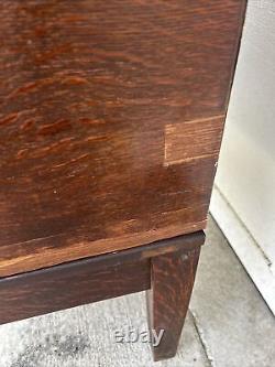 Rare Antique Library Bureau Sole Makers Oak Sliding Door Bookcase Unit