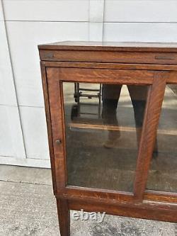 Rare Antique Library Bureau Sole Makers Oak Sliding Door Bookcase Unit