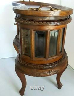 Rare Antique Saleman Sample Curio Table Beveled Glass Tray Circa 1900's