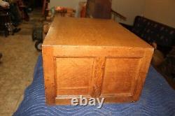 Rare Antique Vintage c. 1900 Oak 12 Drawer Railroad Lines Map Case Cabinet NICE