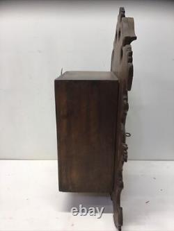 Rare Carved Wood Medicine Hanging Cabinet Depicting Goethe-Schiller Monument