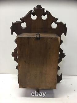 Rare Carved Wood Medicine Hanging Cabinet Depicting Goethe-Schiller Monument