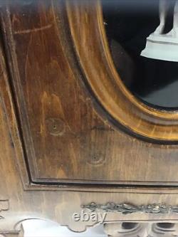 Rare Carved Wood Medicine Hanging Cabinet Depicting Goethe-Schiller Monument