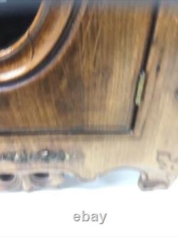 Rare Carved Wood Medicine Hanging Cabinet Depicting Goethe-Schiller Monument