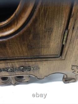 Rare Carved Wood Medicine Hanging Cabinet Depicting Goethe-Schiller Monument