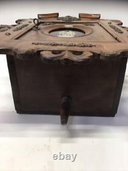 Rare Carved Wood Medicine Hanging Cabinet Depicting Goethe-Schiller Monument