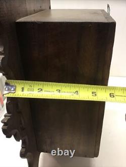 Rare Carved Wood Medicine Hanging Cabinet Depicting Goethe-Schiller Monument