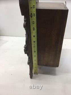 Rare Carved Wood Medicine Hanging Cabinet Depicting Goethe-Schiller Monument