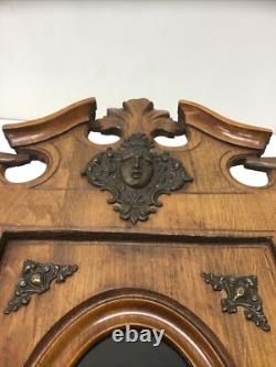 Rare Carved Wood Medicine Hanging Cabinet Depicting Goethe-Schiller Monument