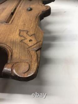 Rare Carved Wood Medicine Hanging Cabinet Depicting Goethe-Schiller Monument