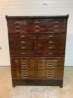 Rare Circa 1900 Antique Watchmakers Jewelers Dental Cabinet Buy It Now