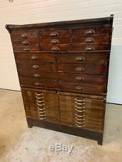 Rare Circa 1900 Antique Watchmakers Jewelers Dental Cabinet Buy It Now