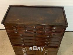 Rare Circa 1900 Antique Watchmakers Jewelers Dental Cabinet Buy It Now