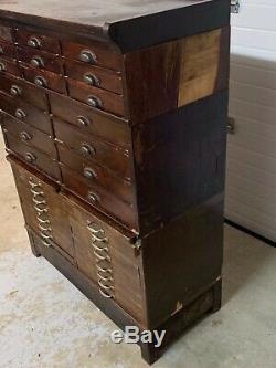 Rare Circa 1900 Antique Watchmakers Jewelers Dental Cabinet Buy It Now