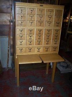Rare Gaylord Bros Antique oak library card catalog cabinet
