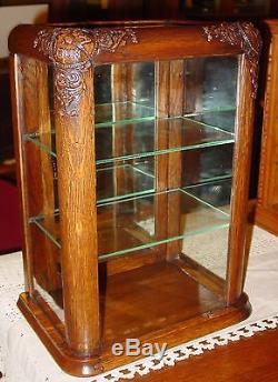 Rare NOKA quartered quartersawn oak counter top gum display case-15339