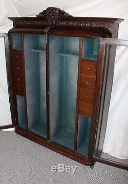 Rare Oak Antique Gun Cabinet