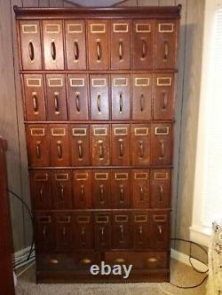 Rare Oak Barrister 37 Drawer LIBRARY Card CATOLOG Barrister 6 Stackable Sections