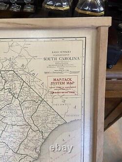 Rare Oak Railroad Map Cabinet Rand McNally
