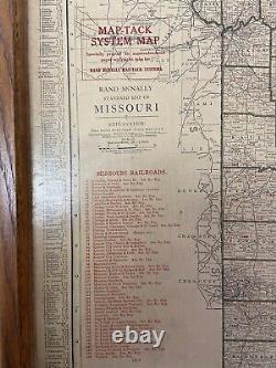 Rare Oak Railroad Map Cabinet Rand McNally