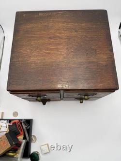 Rare Size Vintage 4 Drawer Wooden Card Catalog File Cabinet Library
