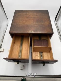 Rare Size Vintage 4 Drawer Wooden Card Catalog File Cabinet Library
