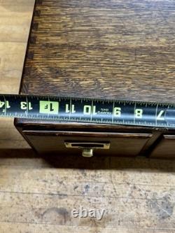 Rare Vintage 2 Drawer Wooden Card Catalog File Cabinet Library Macey Dovetailed