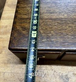 Rare Vintage 2 Drawer Wooden Card Catalog File Cabinet Library Macey Dovetailed