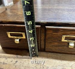 Rare Vintage 2 Drawer Wooden Card Catalog File Cabinet Library Macey Dovetailed