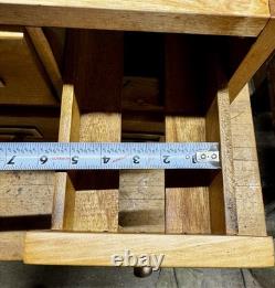 Rare Vintage 4 Drawer Wooden Card Catalog File Cabinet Library Maple Dovetailed