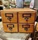 Rare Vintage 4 Drawer Wooden Card Catalog File Cabinet Library Oak