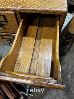 Rare Vintage 4 Drawer Wooden Card Catalog File Cabinet Library Oak