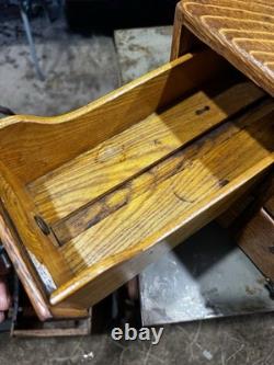 Rare Vintage 4 Drawer Wooden Card Catalog File Cabinet Library Oak
