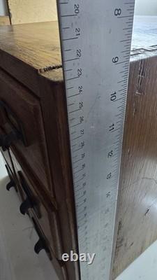 Rare Vintage Oak 4 Drawer Wooden Card Catalog File Cabinet Medical