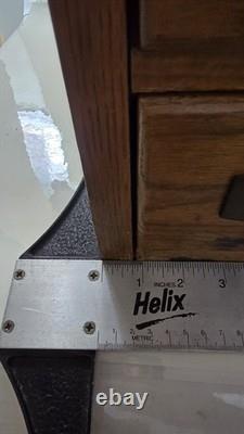 Rare Vintage Oak 4 Drawer Wooden Card Catalog File Cabinet Medical