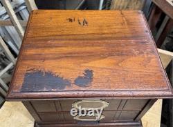 Rare antique 1800's National Cabinet file letter cabinet Wood box 2 Drawers