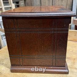 Rare antique 1800's National Cabinet file letter cabinet Wood box 2 Drawers