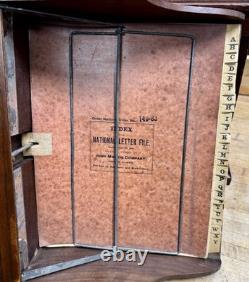 Rare antique 1800's National Cabinet file letter cabinet Wood box 2 Drawers