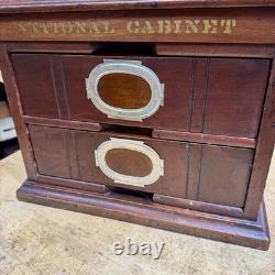 Rare antique 1800's National Cabinet file letter cabinet Wood box 2 Drawers