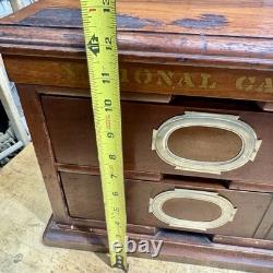Rare antique 1800's National Cabinet file letter cabinet Wood box 2 Drawers