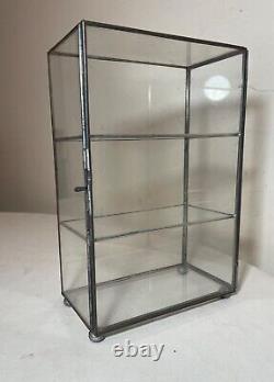 Rare antique collectible store display metal glass countertop cabinet case