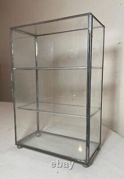 Rare antique collectible store display metal glass countertop cabinet case