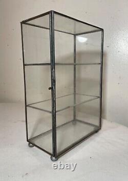 Rare antique collectible store display metal glass countertop cabinet case