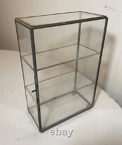 Rare antique collectible store display metal glass countertop cabinet case